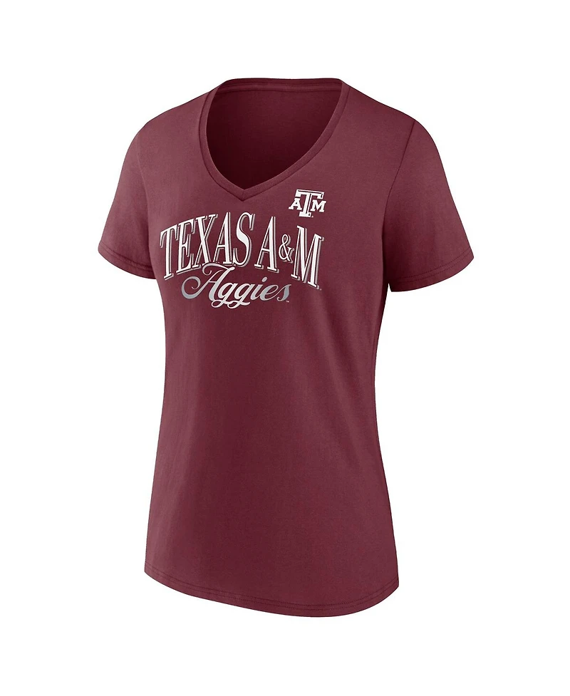 Fanatics Women's Maroon Texas A&M Aggies Fundamentals Script Foil T-Shirt
