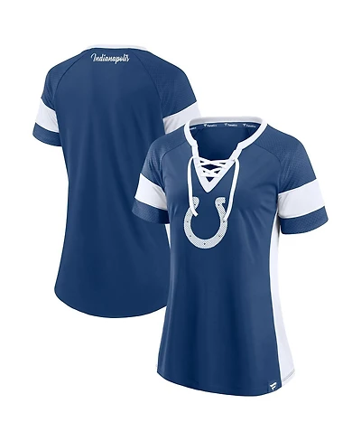 Fanatics Women's Blue Indianapolis Colts Athena Lace-Up Top