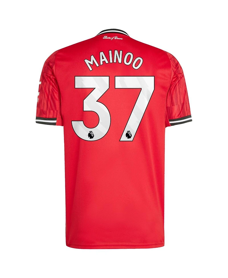 Adidas Men's Kobbie Mainoo Red Manchester United Home 2025/26 Replica Player Jersey