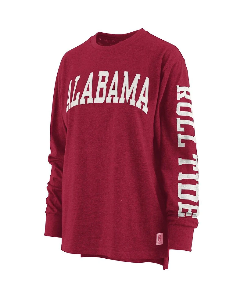 Pressbox Women's Crimson Alabama Crimson Tide Two-Hit Canyon Long Sleeve T-Shirt