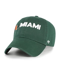 '47 Brand Men's Green Miami Hurricanes Clean Up Adjustable Hat