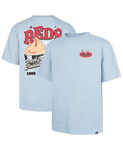 '47 Brand Men's Light Blue Cincinnati Reds Ice Cream Parlor Foundation T-Shirt