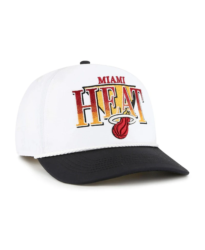 '47 Brand Men's White/Black Miami Heat Tribute Two-Tone Hitch Adjustable Hat