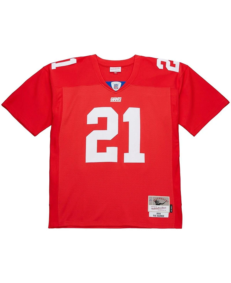 Mitchell & Ness Men's Tiki Barber Red New York Giants 2004 Legacy Replica Jersey