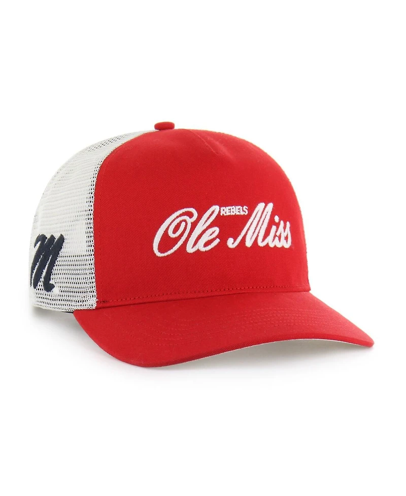 '47 Brand Men's and Women's Red Ole Miss Rebels Contemporary Basics Foundation Trucker Hitch Adjustable Hat