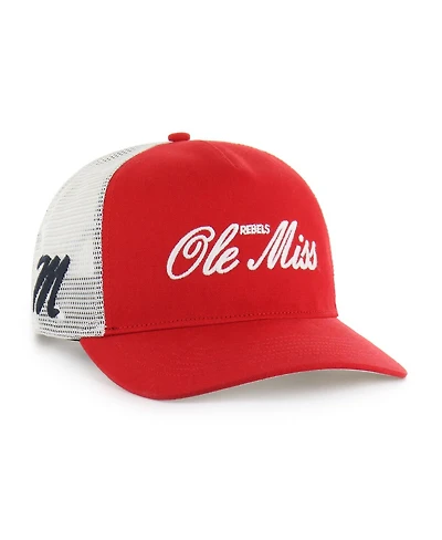 '47 Brand Men's and Women's Red Ole Miss Rebels Contemporary Basics Foundation Trucker Hitch Adjustable Hat