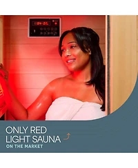 Lifepro RejuvaCure Far Infrared Sauna with Red Light, Bluetooth & Chromotherapy – 1-Person Indoor Home Sauna Box with 7 Carbon Heaters & Canadi