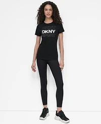Dkny Women's Sport Glitter Logo Crew Neck T-shirt