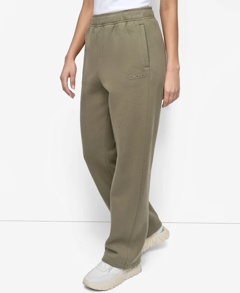 Dkny Women's Hd Logo Boyfriend Open Leg Pants