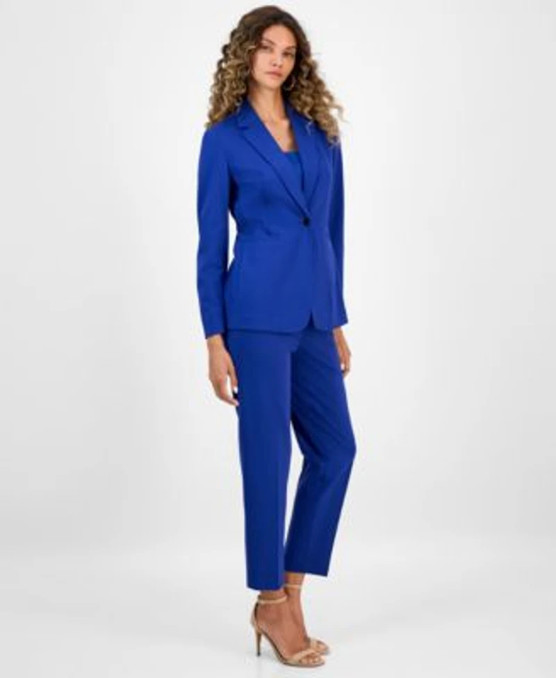 Bar Iii Womens Notch Collar Single Button Blazer Scoop Neck Camisole Compression High Rise Straight Leg Pants Macys Exclusive
