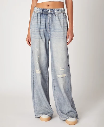 Blank Nyc Women's Wide Leg Knit Denim Pants
