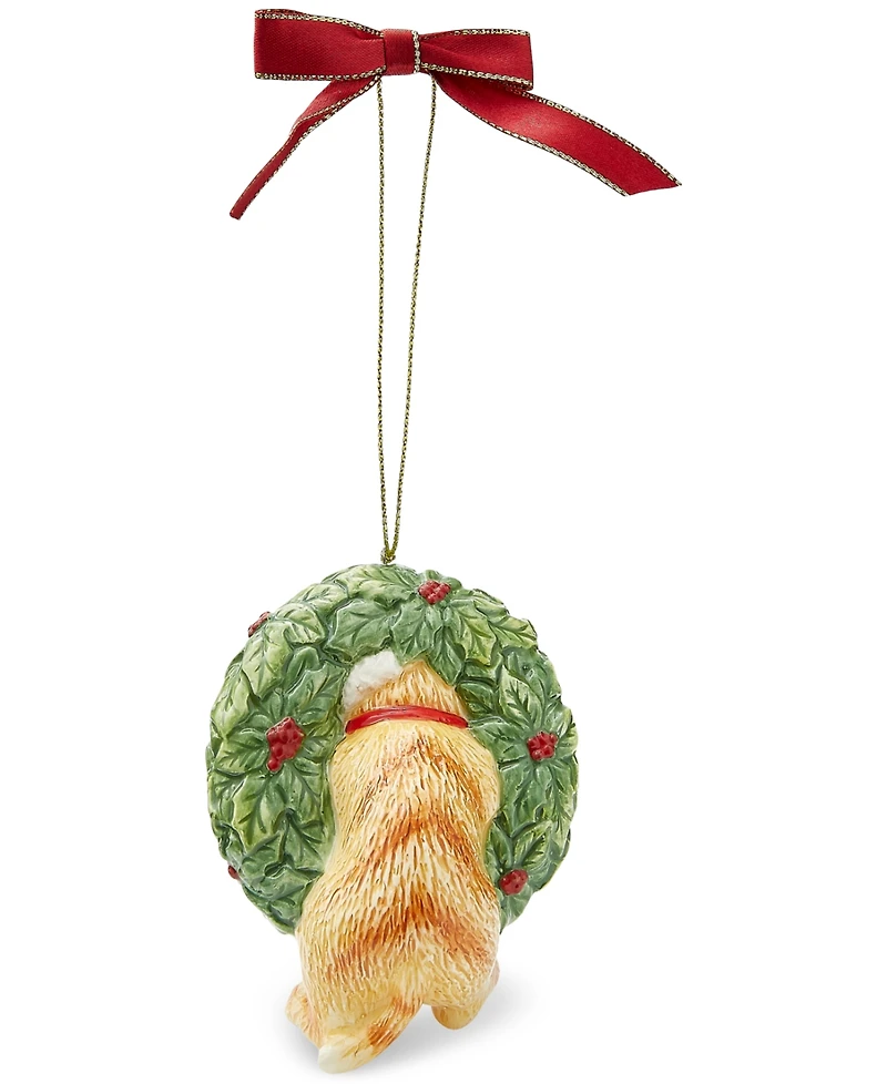 Spode Christmas Tree Kitten In Wreath Ornament