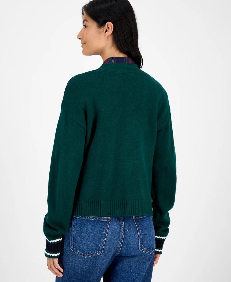 Tommy Hilfiger Women's Cable-Knit Varsity Cardigan