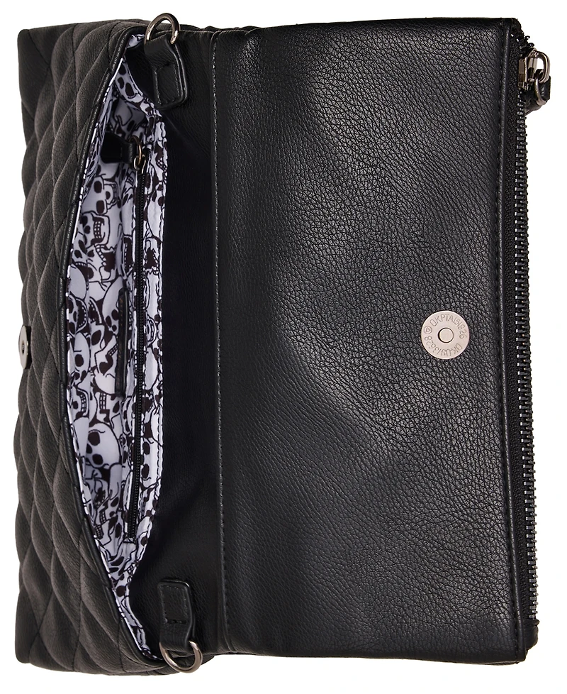 Betsey Johnson Jaw Dropping Quilt Tunnel Flap Clutch Bag