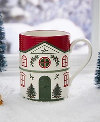 Spode Christmas Tree Village Mug, Green