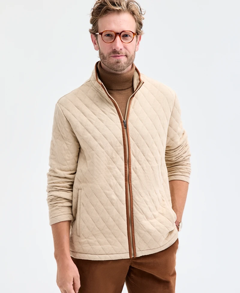 Club Room Men's Quilted Full-Zip Mock Neck Sweatshirt, Macy's Exclusive