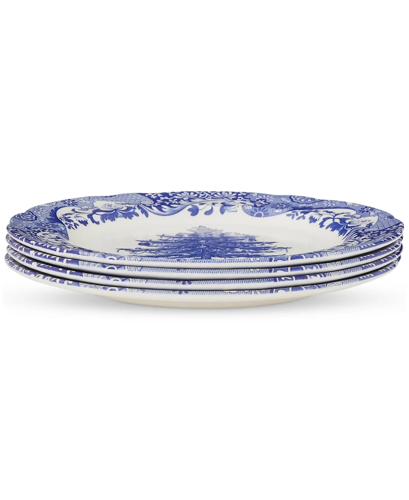 Spode Blue Italian Christmas Dinner Plates, Set of 4