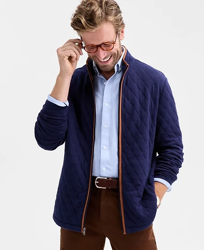 Club Room Men's Quilted Full-Zip Mock Neck Sweatshirt, Macy's Exclusive