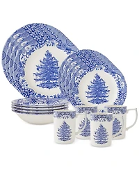 Spode Blue Italian Christmas 16 Pc. Dinnerware Set, Service for 4