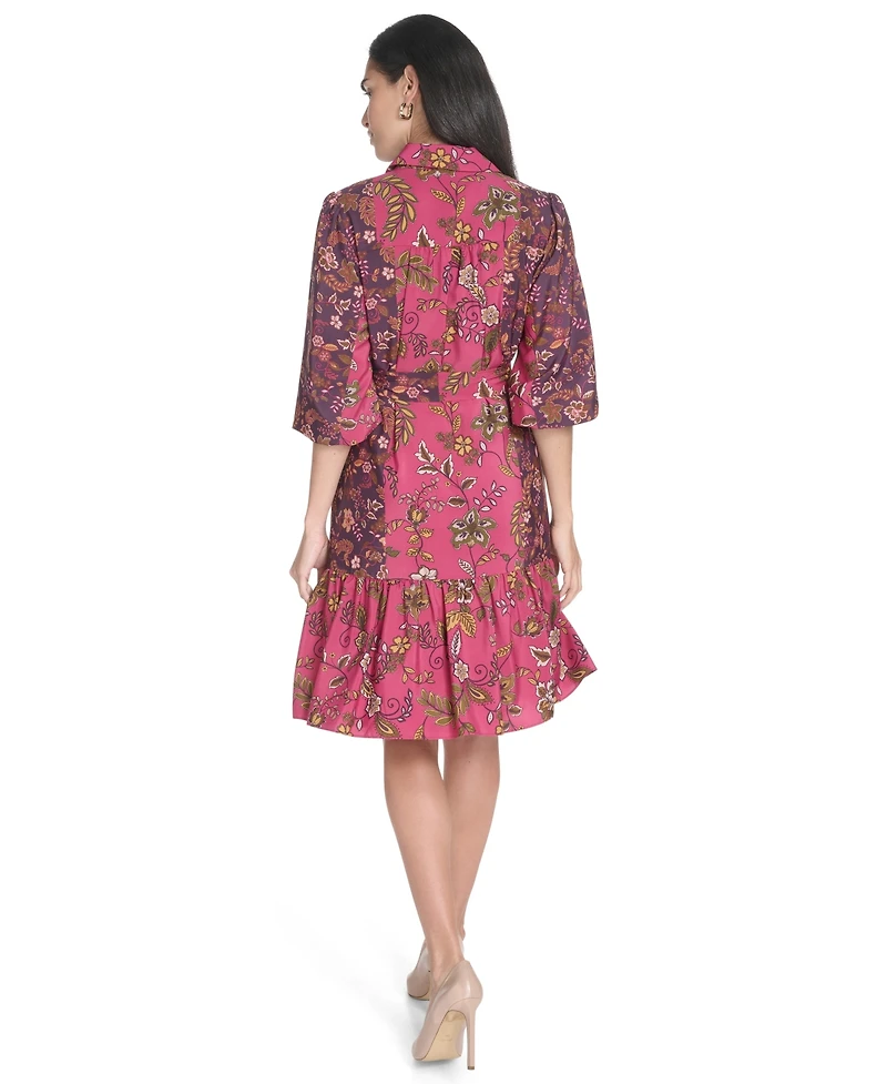 Jessica Howard Women's Short Shirt Tiered Skirt Dress