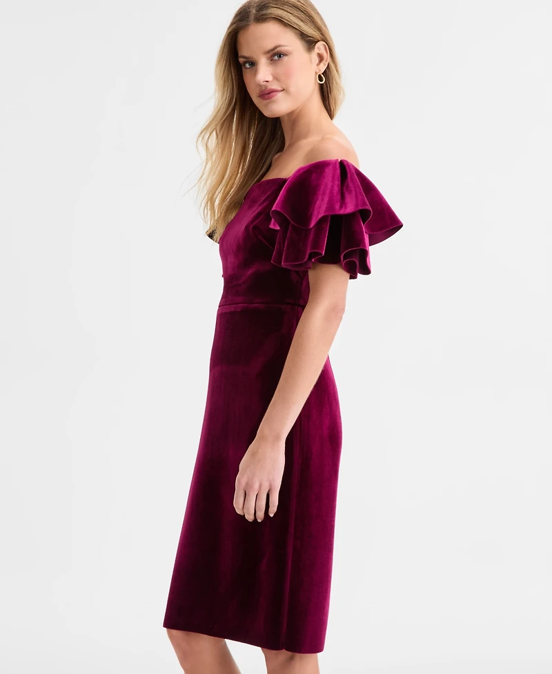 Eliza J Women's Velvet Off-The-Shoulder Dress