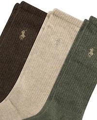 Polo Ralph Lauren 3 Pack Ribbed Cushion Foot Crew Men's Socks
