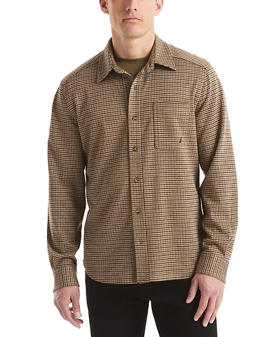Nautica Men's Houndstooth Long Sleeve Shirt