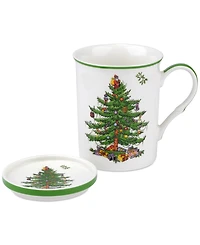Spode Christmas Tree Mug & Coaster Set