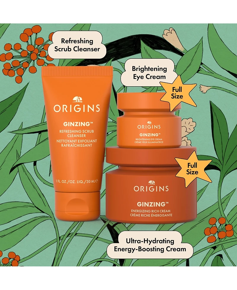 Origins 3-Pc. GinZing Glowing Essentials Cleanser & Moisturizer Set