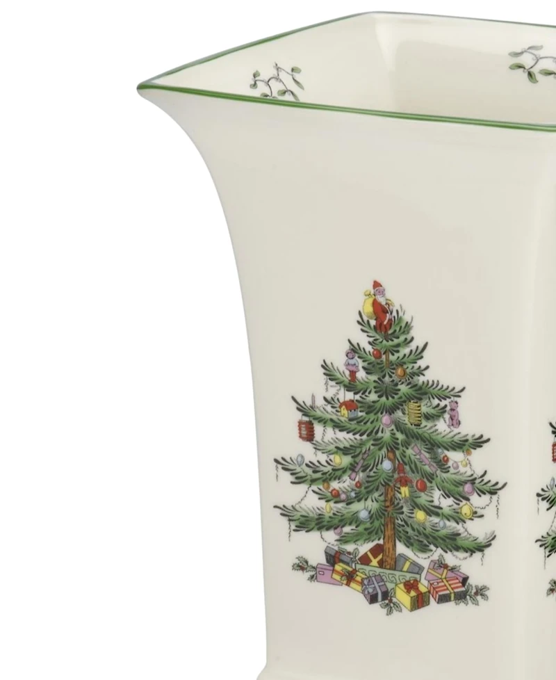 Spode Christmas Tree Square Vase, 8"