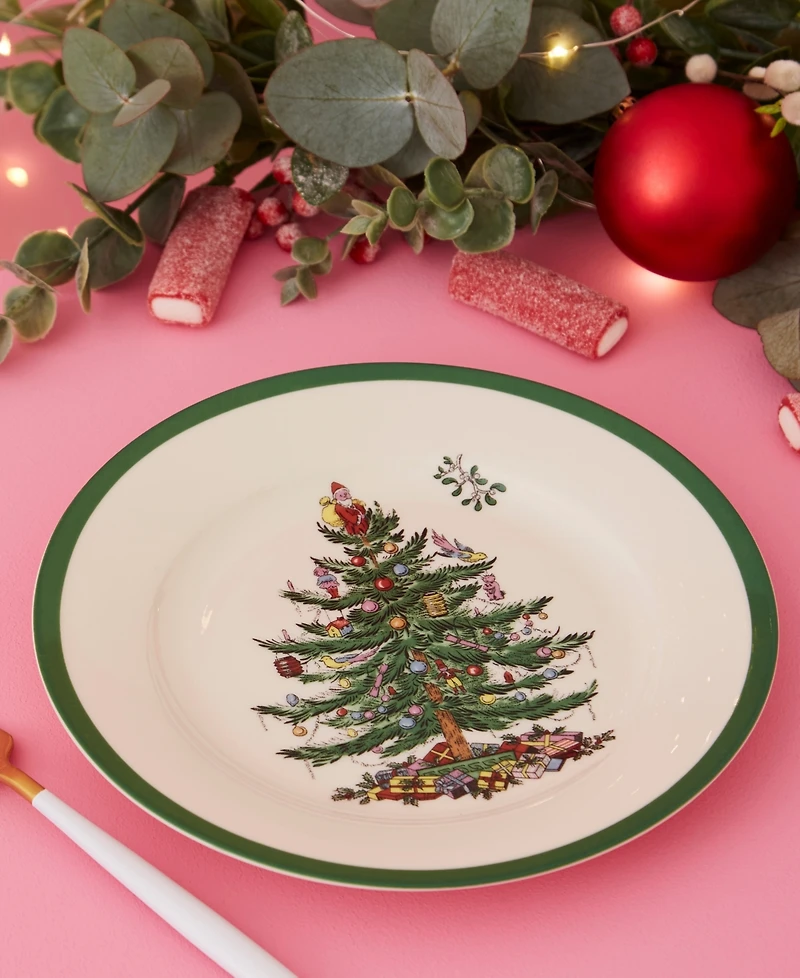 Spode Christmas Tree Salad Plates, Set of 4