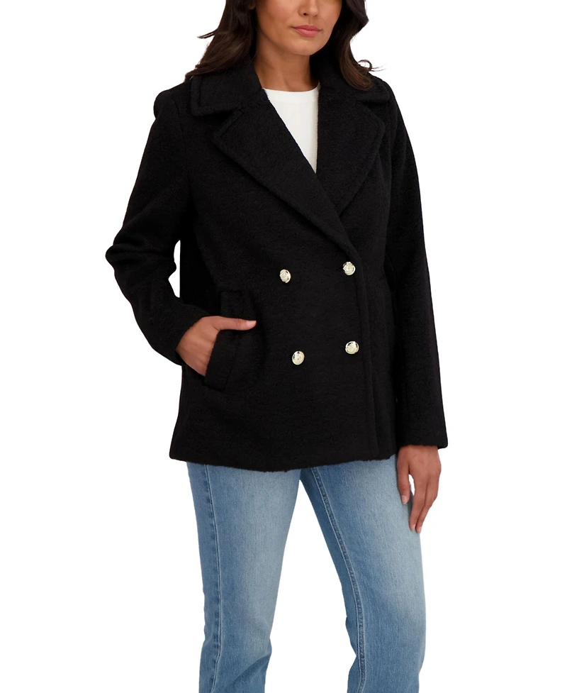 Sebby Collection Women's Boucle Pea Coat