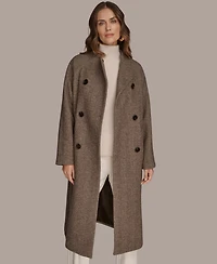 Donna Karan New York Women's Buttoned Maxi Wool-Blend Coat