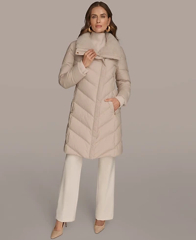 Donna Karan New York Women's Stretch Zip Closure Coat