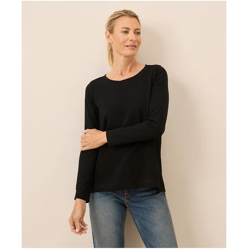 Pact Luxe Stretch Jersey Swing Long Sleeve Tee