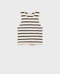 Mango Women's Striped Knitted Crop Top