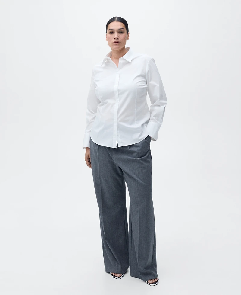 Mango Women's Fitted Cotton Shirt