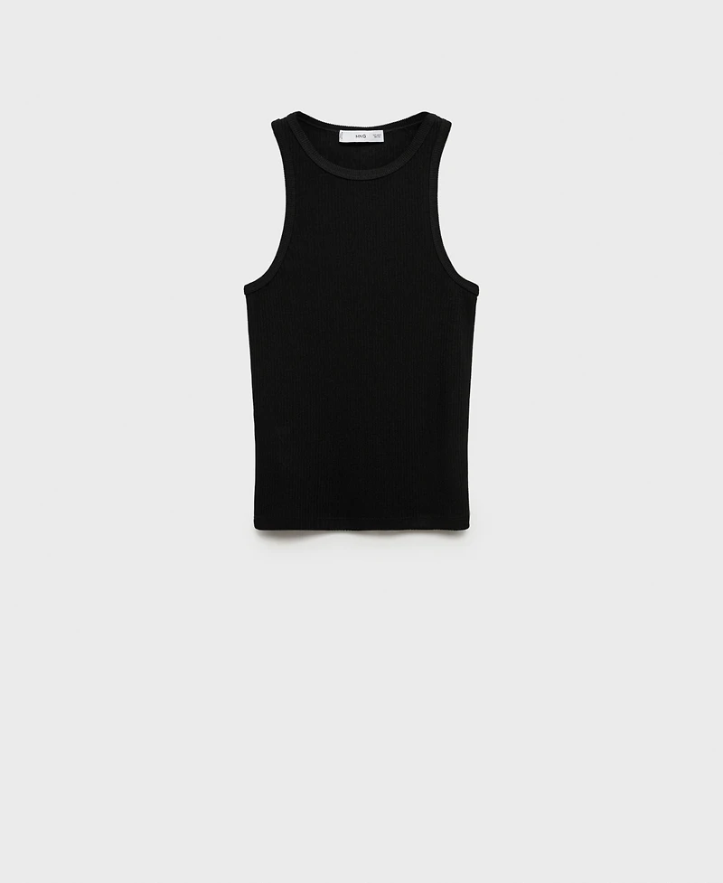 Mango Women's Fine Ribbed Knit Top
