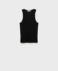 Mango Women's Fine Ribbed Knit Top