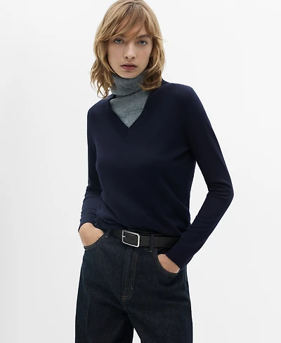 Mango Women's V-Neck Knit Sweater