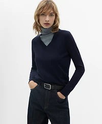 Mango Women's V-Neck Knit Sweater