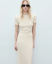Mango Women's Textured Fitted Skirt