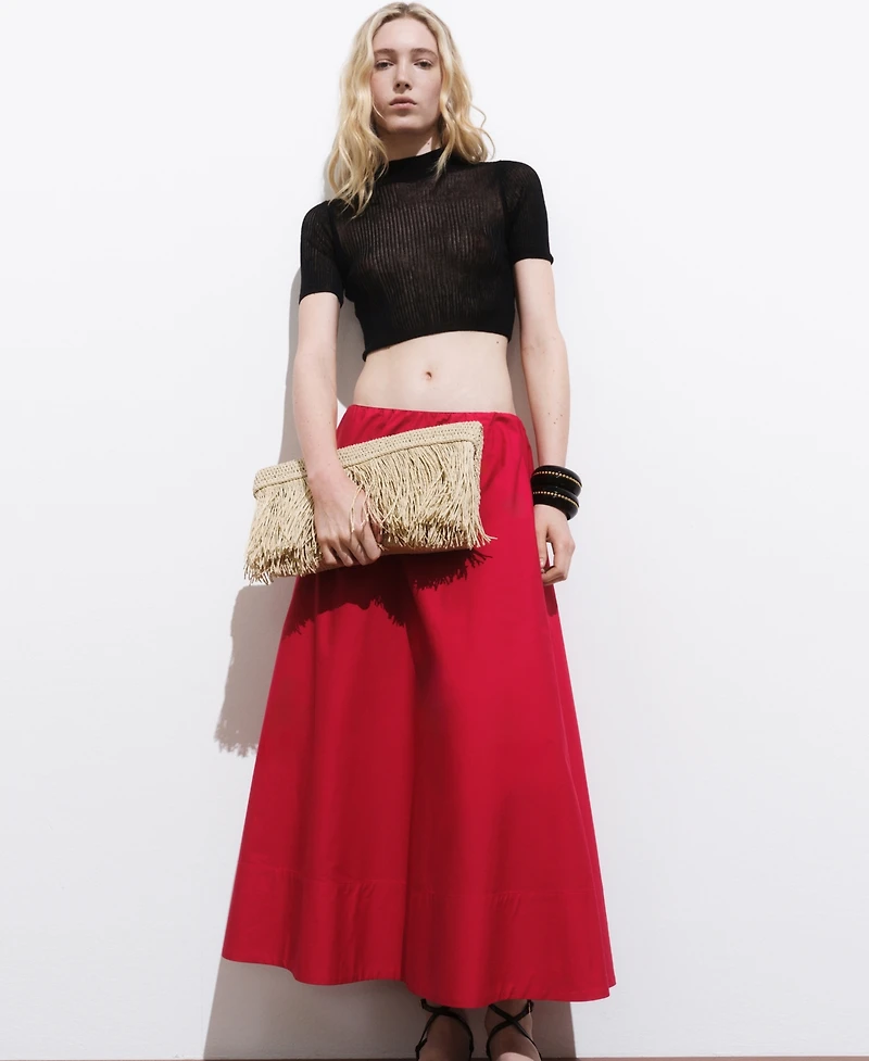 Mango Women's Flared Cotton Skirt
