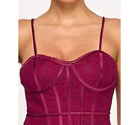 Seni & Cade Juniors' Sweetheart Neck Sleeveless Lace Corset Dress