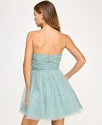Seni & Cade Juniors' Glitter Pleated Short Dress