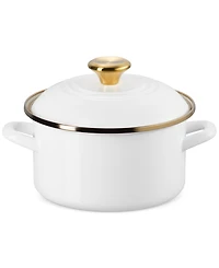 Le Creuset Enamel on Steel 3.8-Quart Petite Stockpot with Gold Rim