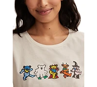 Lucky Brand Women's Grateful Dead Costume Bears Crewneck T-Shirt
