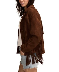 Lucky Brand Women's Fringed Collared Jacket
