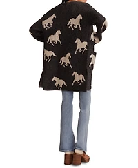 Lucky Brand Women's Horse V-Neck Cardigan