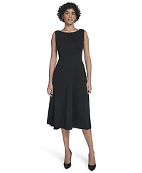 Calvin Klein Women's Seamed Boat Neck Midi Dress